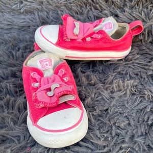 Converse All Star Chuck Taylors- pink and gray, size 8C